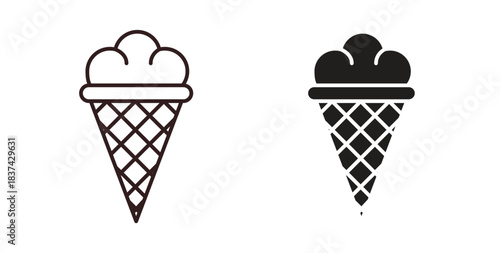 Ice cream cone icons pack. icon for web design isolated on white background
