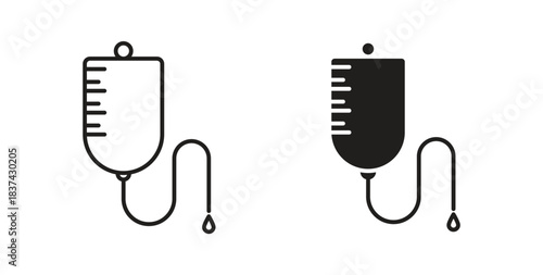 IV bag icons pack. icon for web design isolated on white background