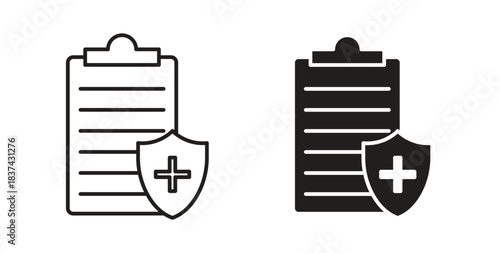 Medical insurance icons pack. icon for web design isolated on white background
