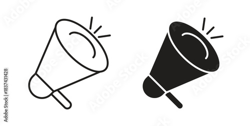 Megaphone icons pack. icon for web design isolated on white background