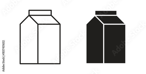 Milk carton icons pack. icon for web design isolated on white background