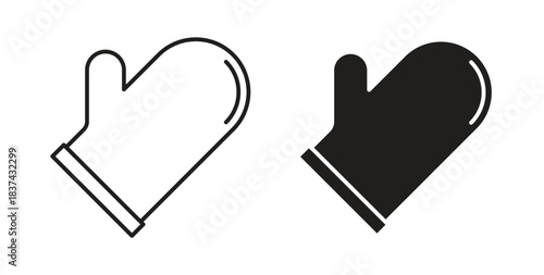 Oven mitt icons pack. icon for web design isolated on white background