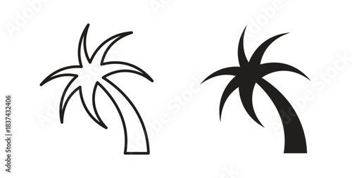 Palm tree icons pack. icon for web design isolated on white background
