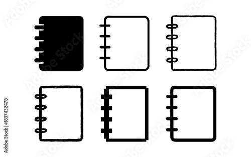 Simple notebook covers: minimalist black and white designs with spiral bindings