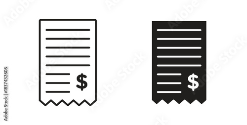 Payment receipt icons pack. icon for web design isolated on white background