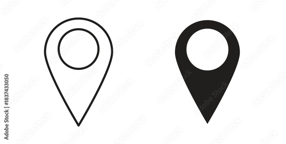 Fototapeta premium Pin icons pack. icon for web design isolated on white background