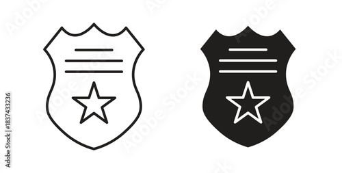 Police badge icons pack. icon for web design isolated on white background