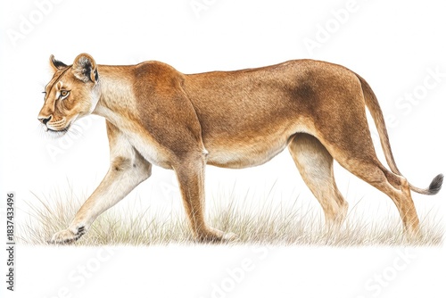Lioness Stalks Gazelle in Open Field During Daytime
