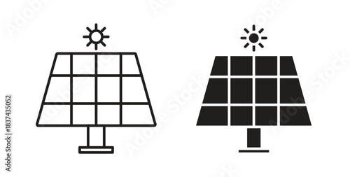 Solar panel icons pack. icon for web design isolated on white background