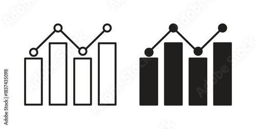 Statistics icons pack. icon for web design isolated on white background
