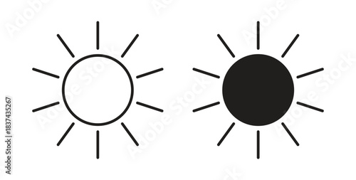 Sun icons pack. icon for web design isolated on white background