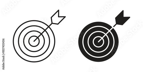Target icons pack. icon for web design isolated on white background