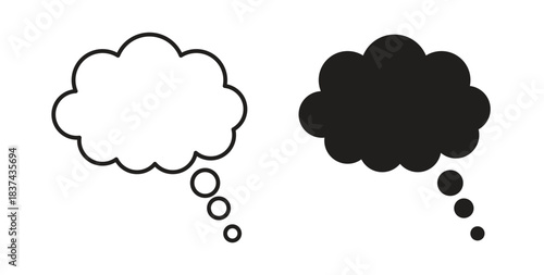 Think bubble icons pack. icon for web design isolated on white background