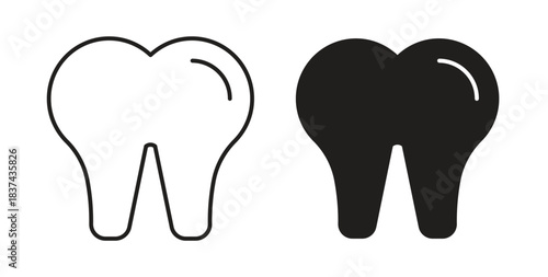 Tooth icons pack. icon for web design isolated on white background