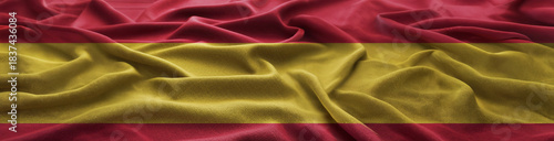 4K HD National flag Background  - A close-up of the Spanish flag draped luxuriously