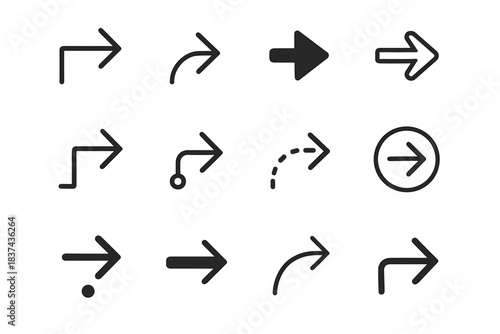 Fold seam minimal hinge icons arrow outline base stripe line icon vector