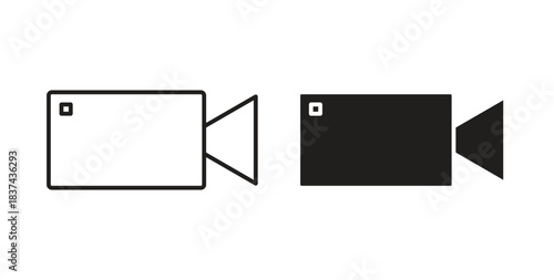 Video call icons pack. icon for web design isolated on white background