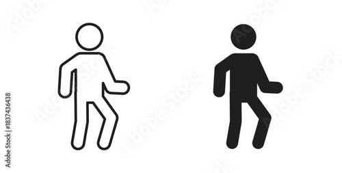 Walking icons pack. icon for web design isolated on white background