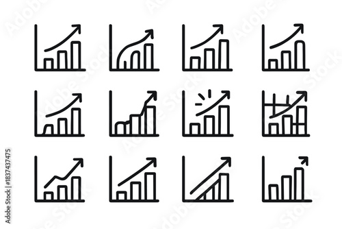 Shadow hinge line minimalist curved bar vector fold icon chart lines arrow