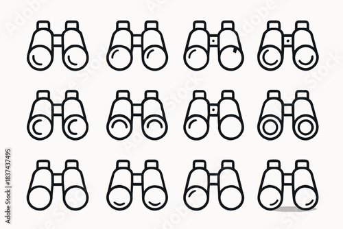 Icons base arc hinge minimalist handle vector fold curved dot binoculars spark