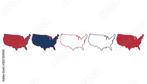 United States Map Flat Vector Outline