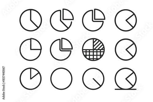 Minimal curve arc grid icons icon sector vector outline stripe dot chart
