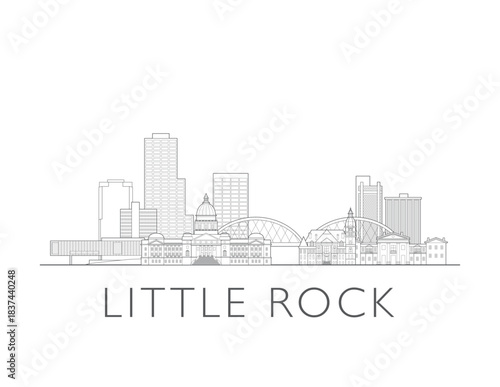 Little Rock Arkansas cityscape illustration skyline drawing