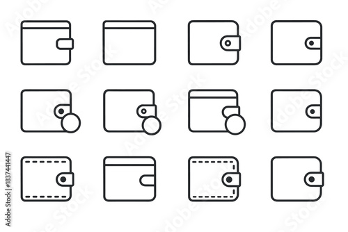 Minimal vector icons icon shadow slot circle fold coin dot ring wallet