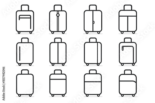 Base luggage circle handle icons shadow vector hinge icon arc minimal fold
