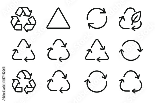 Icons flow minimal leaf slot vector arc shadow dot recycle icon curve