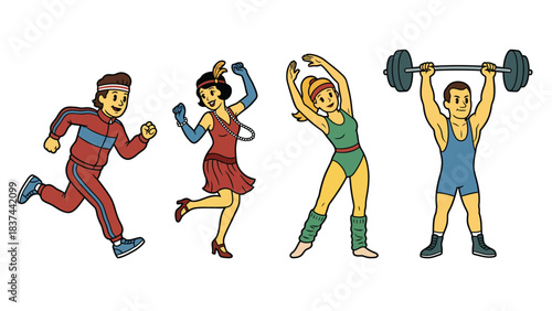 Retro Fitness and Exercise Fun