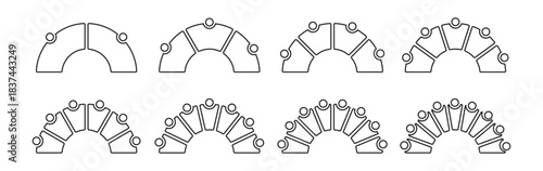 Circular infographic PNG. Template diagram with steps process flow business chart vector design