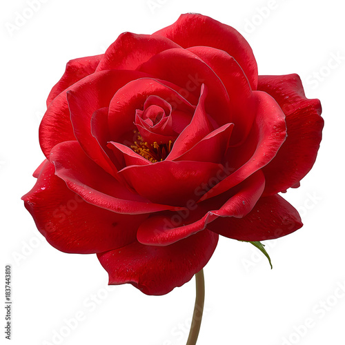 Vibrant red rose flower isolated PNG cutout transparent