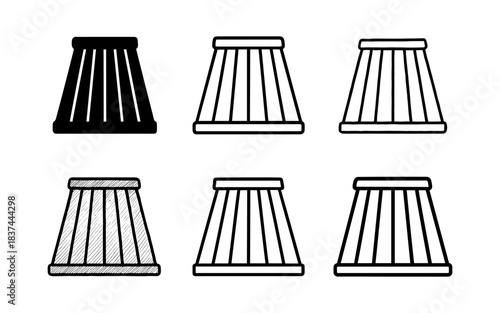 Set of six table lamp shades in different design styles