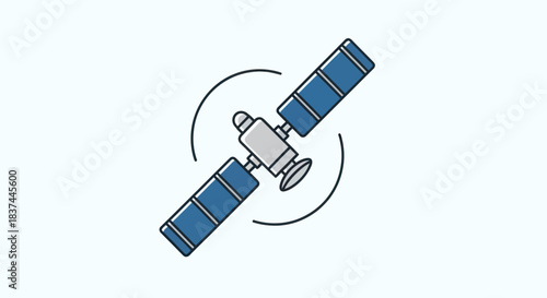 Illustration of a Satellite Orbiting Earth for Communication and Technology.
