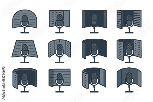 Microphone isolation shields for optimal sound recording and noise reduction.