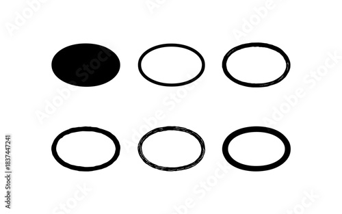 Stylish circular stamps set with grooved and smooth designs in black and white