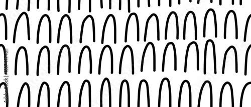 Abstract seamless background with hand drawn zigzag lines. Minimal geometric doodle pattern on white texture. Vector illustration on an isolated background.