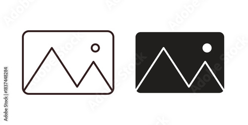 Image icons design is in black and white, line stock illustration