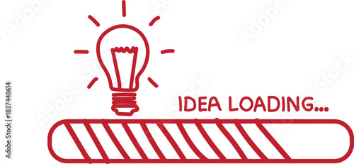 Lightbulb idea loading bar symbolizing innovation and creativity