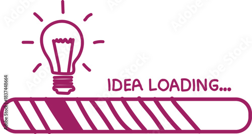 Lightbulb idea loading bar symbolizing innovation and creativity