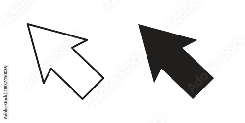 Mouse icons design is in black and white, line stock illustration