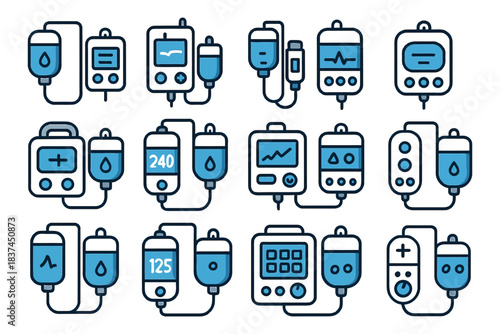 Medical infusion devices with digital displays for fluid administration.
