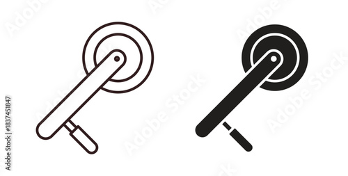 Polisher icons design is in black and white, line stock illustration
