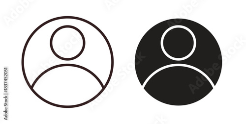 Profile icons design is in black and white, line stock illustration