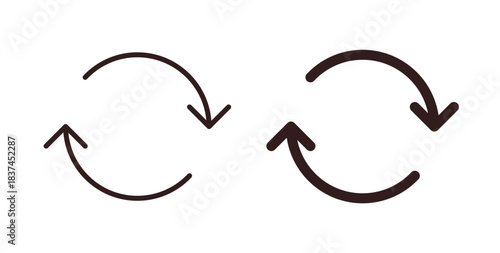 Repeat icons design is in black and white, line stock illustration