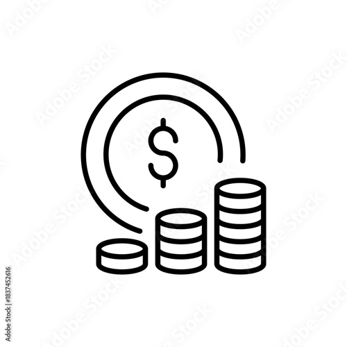 Financial vector icon. editable line icon, outline currency symbols and finance terms