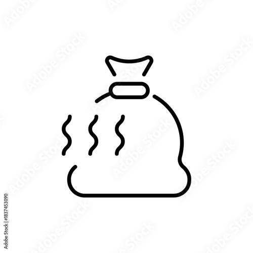 Money bag vector icon. editable line icon, flat currency outline symbols