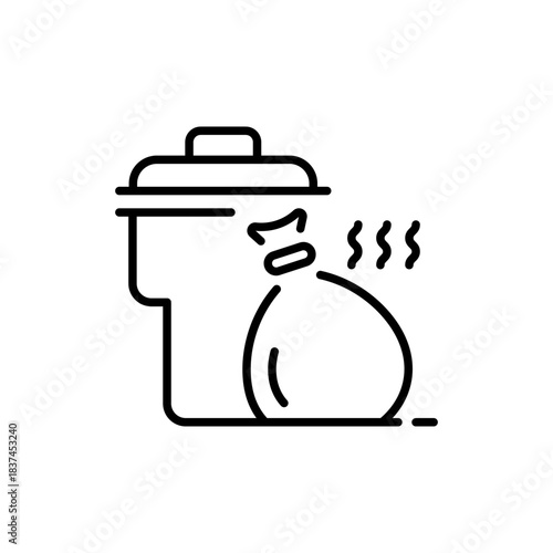 Trash bin vector icon. editable line icon for waste, garbage, recycle, outline style