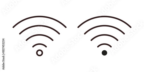 Signal icons design is in black and white, line stock illustration